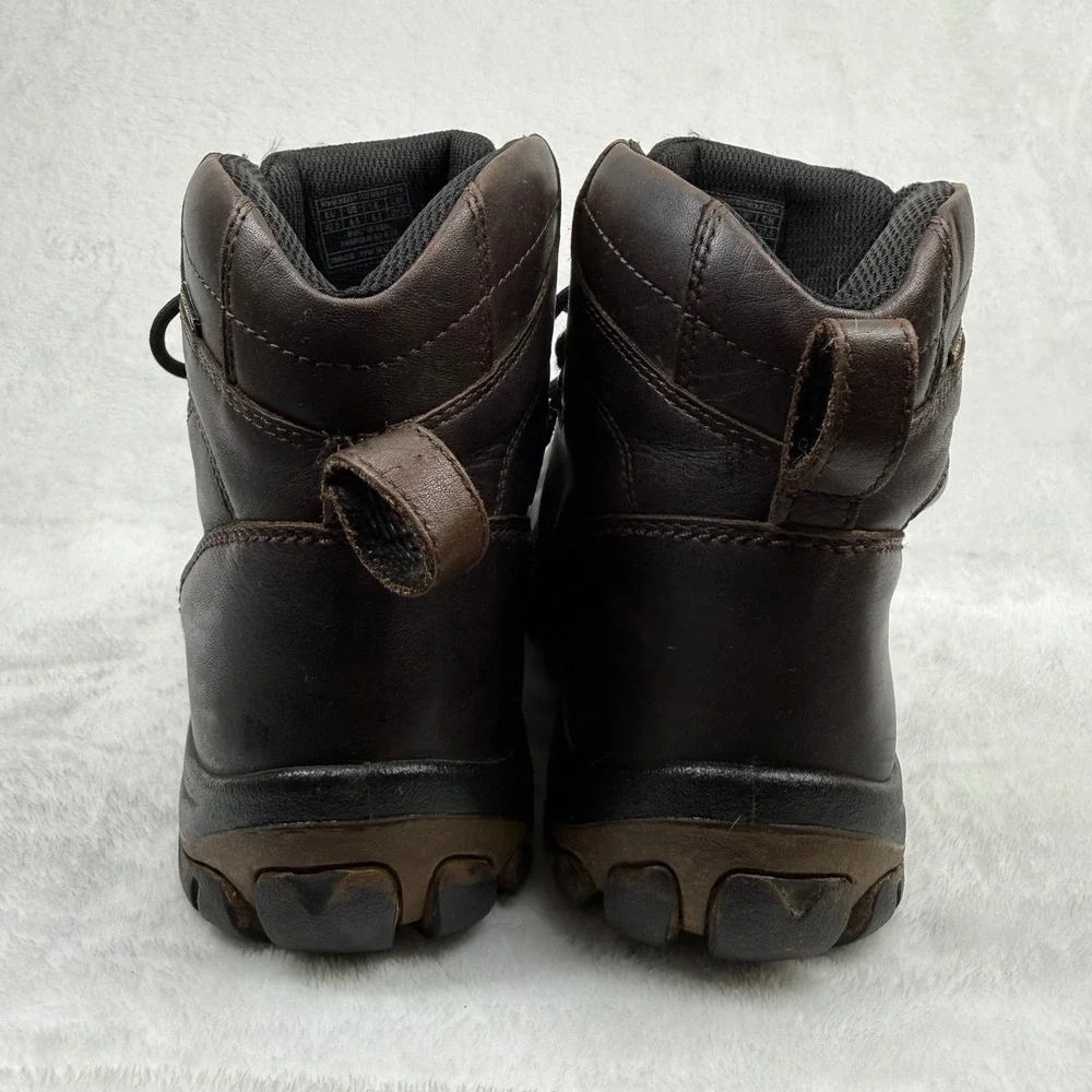 KEEN Mens 9.5 Dark Brown Leather Waterproof Moc‎ Toe Hiking Work Boots 1009250